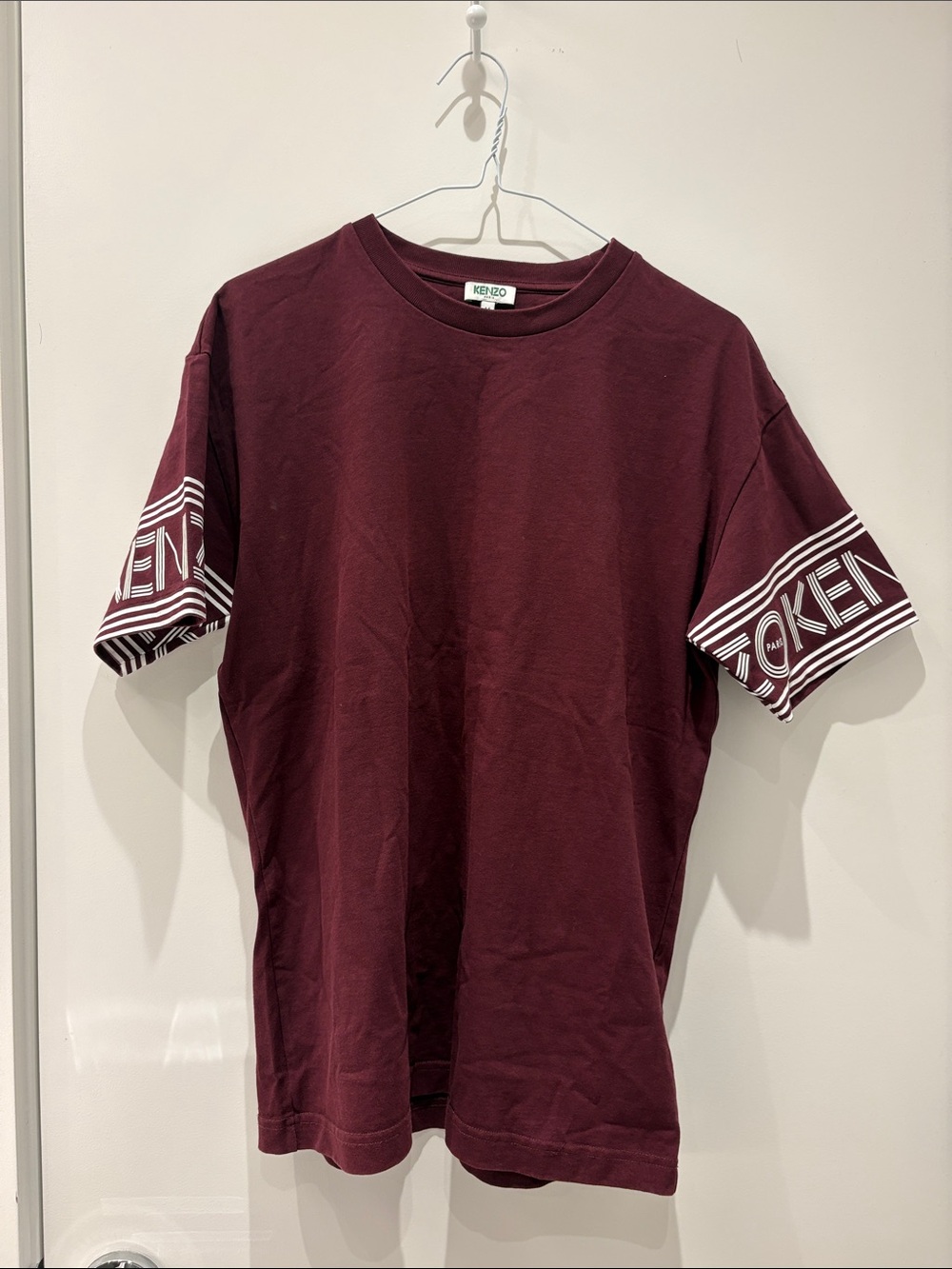 Kenzo Men's Burgundy Short-Sleeve Logo Sleeve Tee